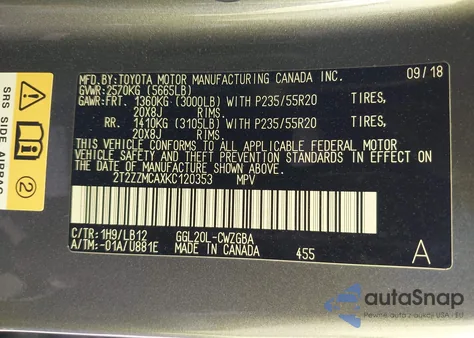 2019 Lexus Rx 350 from USA, damaged, VIN 2T2ZZMCAXKC120353